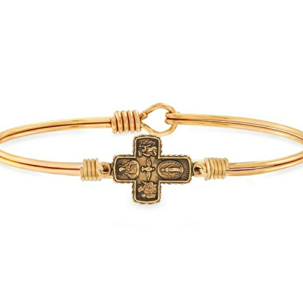 Luca + Danni 4 Way Medal Cross Bangle Bracelet